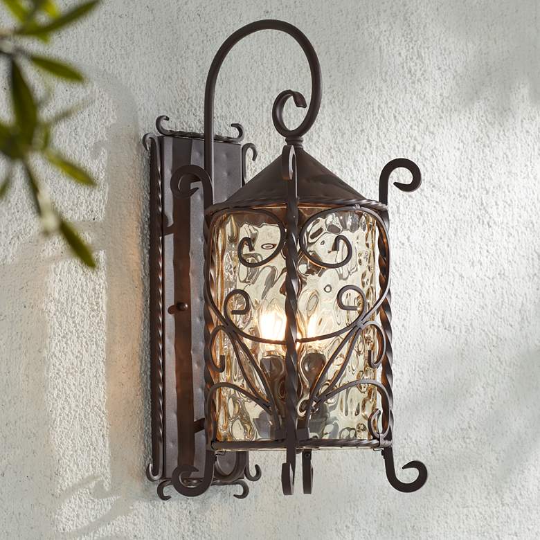 Image 2 Casa Seville 23 3/4" High Iron Scroll Traditional Outdoor Wall Light