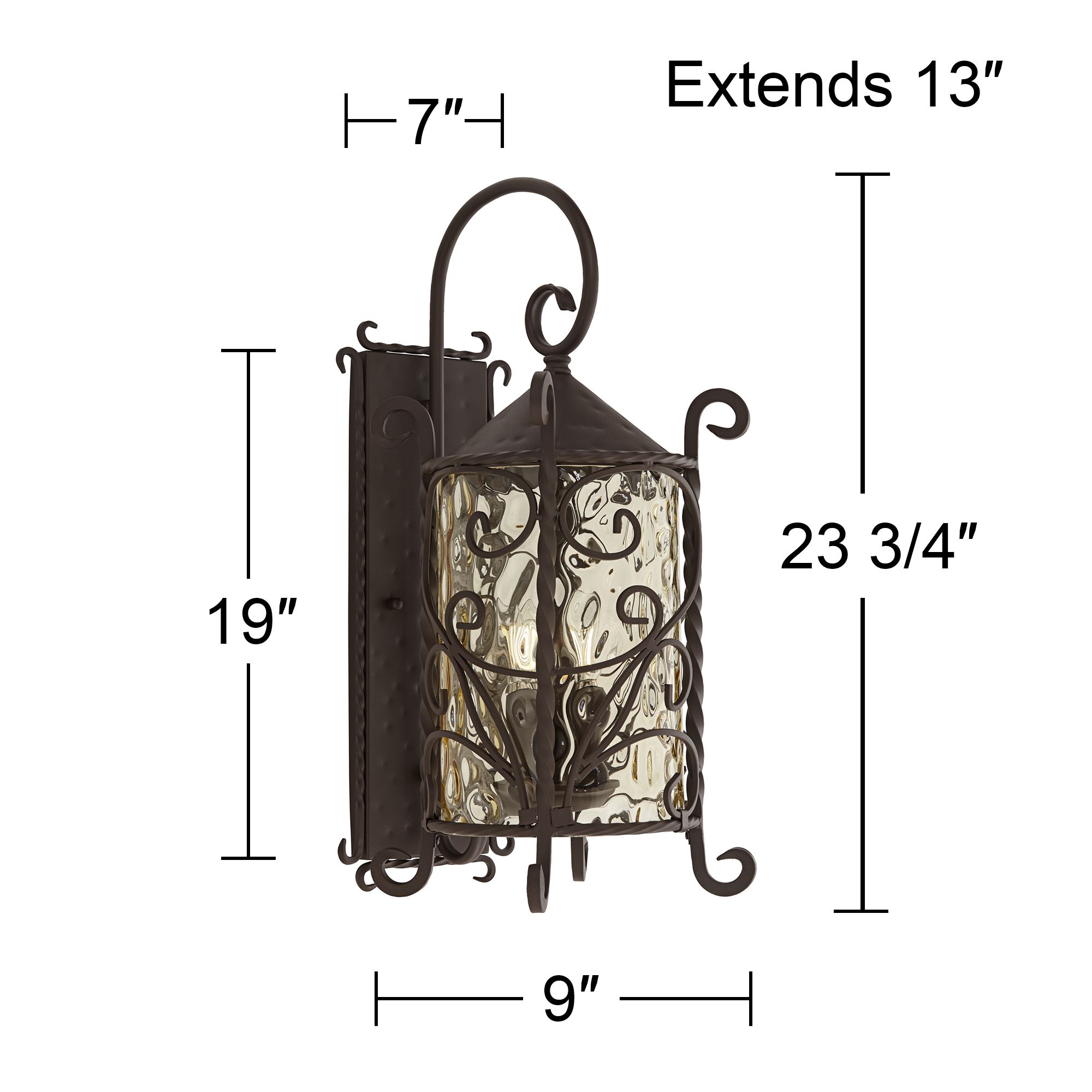 Casa Seville 23 3/4" High Iron Scroll Traditional Outdoor Wall Light in scene