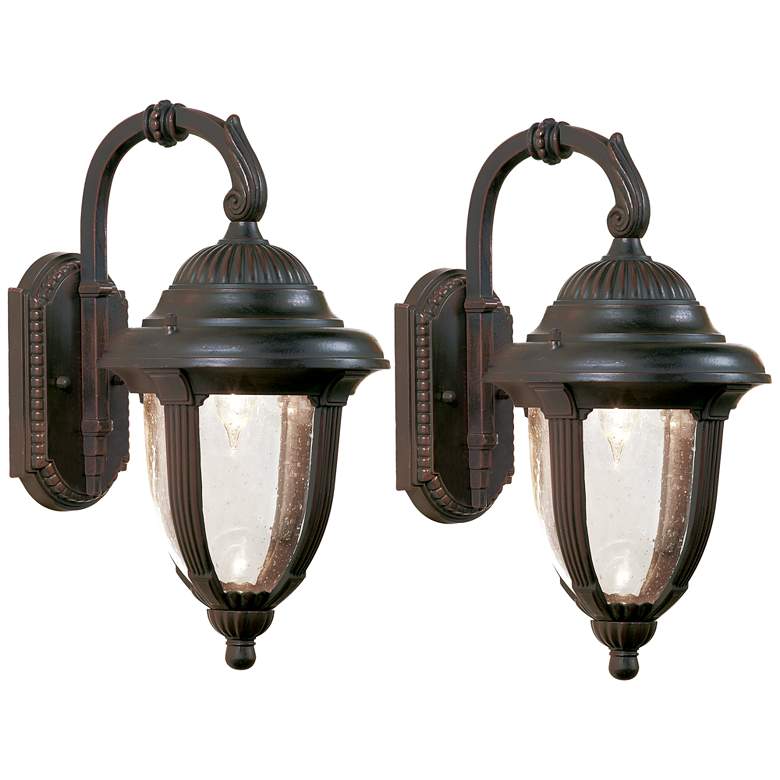 Image 1 Casa Sierra&#8482; 14 1/2 inchH Bronze Traditional Outdoor Wall Light Set