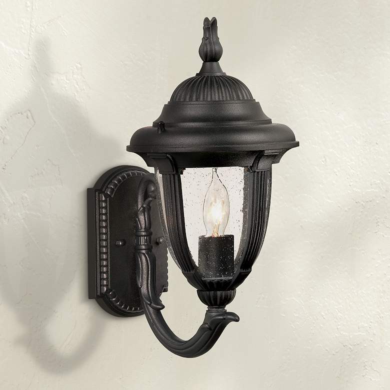 Image 1 Casa Sierra&#8482; 14 3/4 inch High Black Finish Traditional Outdoor Light