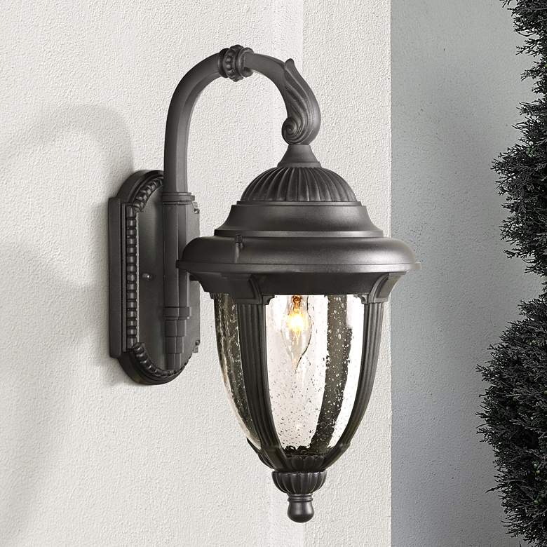 Image 1 Casa Sierra™ 18 1/2" High Black Finish Traditional Outdoor Wall