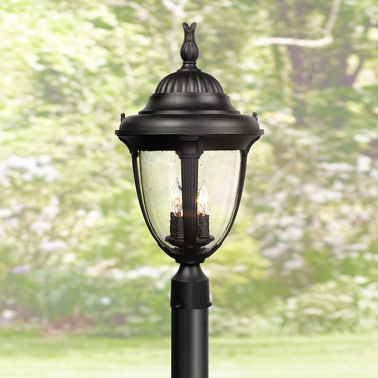 Image 1 Casa Sierra 24 1/2 inch High Black Finish Traditional Post Mount Light