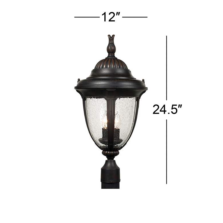 Image 7 Casa Sierra 24 1/2 inch High Bronze Finish Traditional Post Mount more views