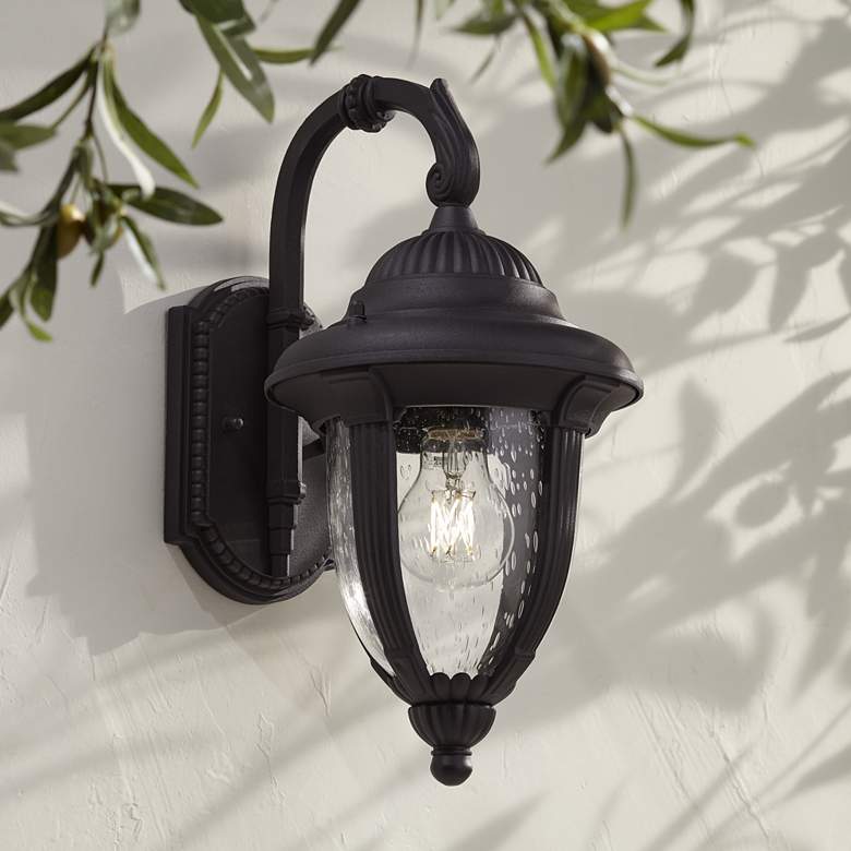 Image 1 Casa Sierra™ Traditional 14 1/2" High Black Outdoor Wall Light