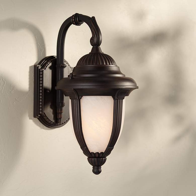 Image 1 Casa Sorrento 14 1/2 inch High Bronze Traditional Outdoor Wall Light