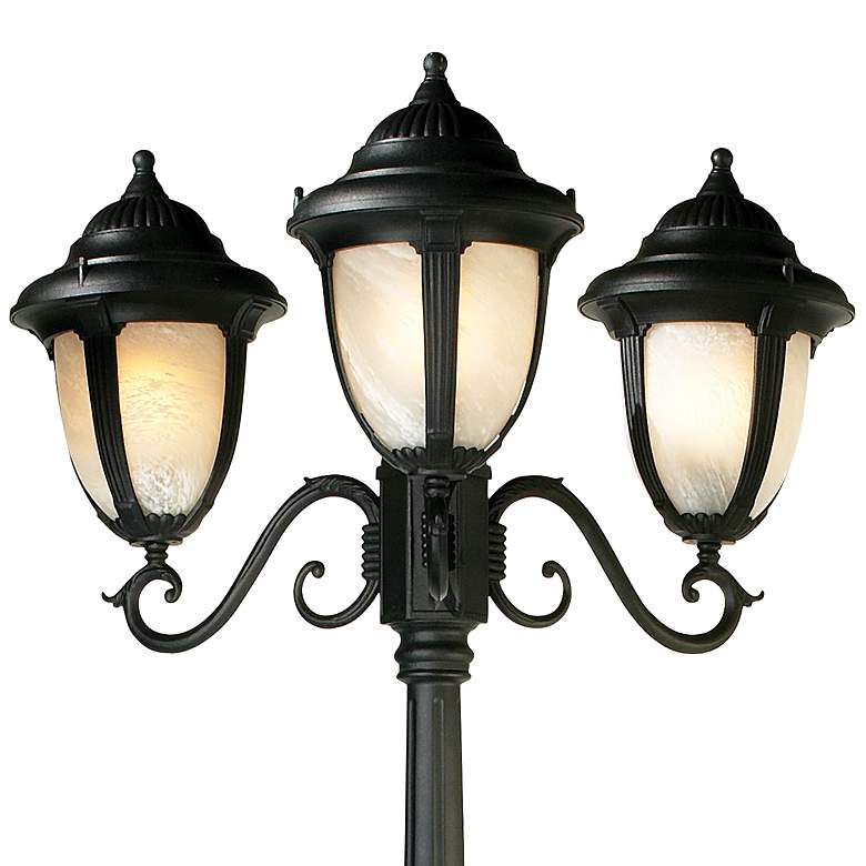 Image 4 Casa Sorrento Black Finish 90 1/2 inch High Traditional 3-Light Post Light more views