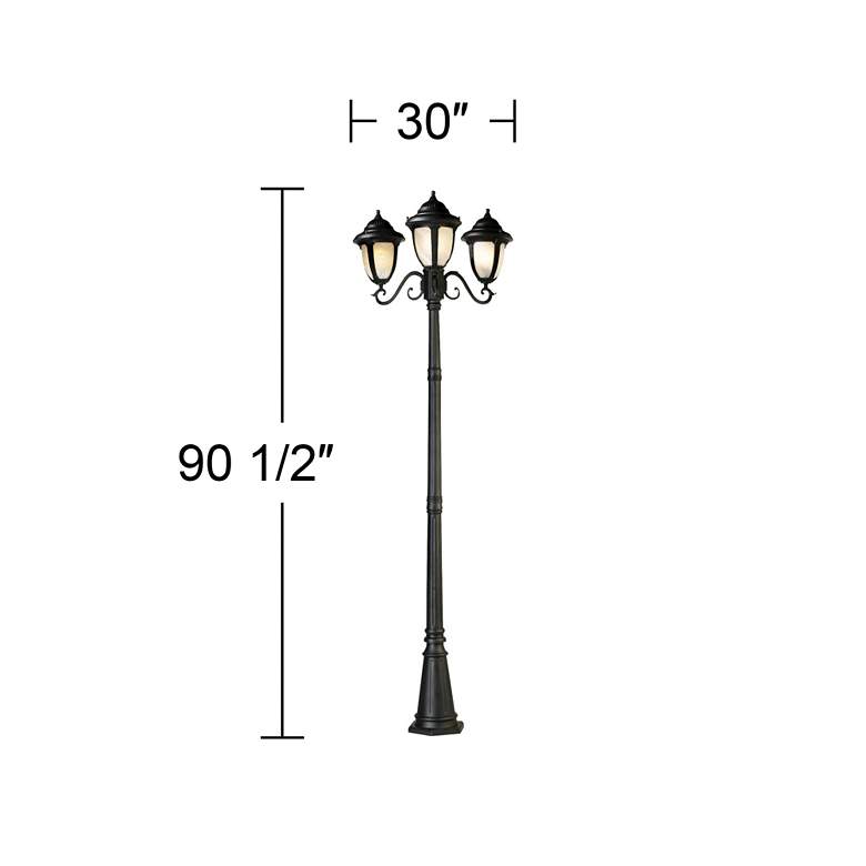 Image 5 Casa Sorrento Black Finish 90 1/2 inch High Traditional 3-Light Post Light more views