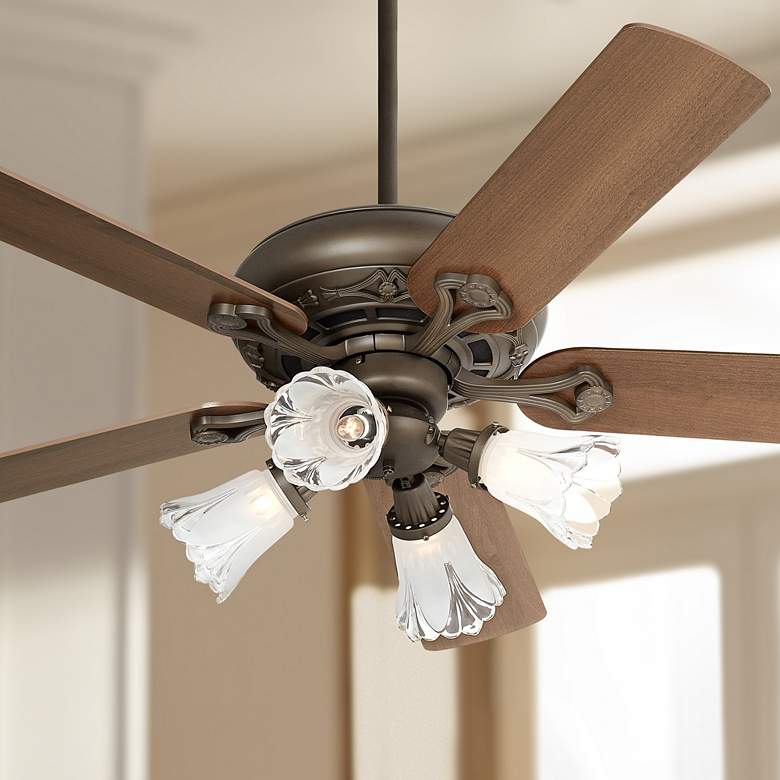 Image 1 Casa Trilogy™ Bronze and Frosted Glass LED Ceiling Fan