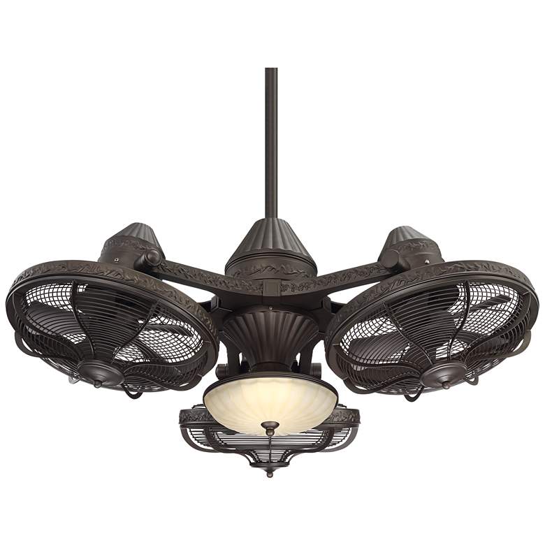 Casa Vieja 38&quot; Esquire Bronze 3-Head LED Ceiling Fan with Remote