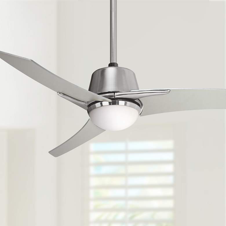 Image 1 Casa Vieja Matrix 48 inch Brushed Nickel Ceiling Fan with Light