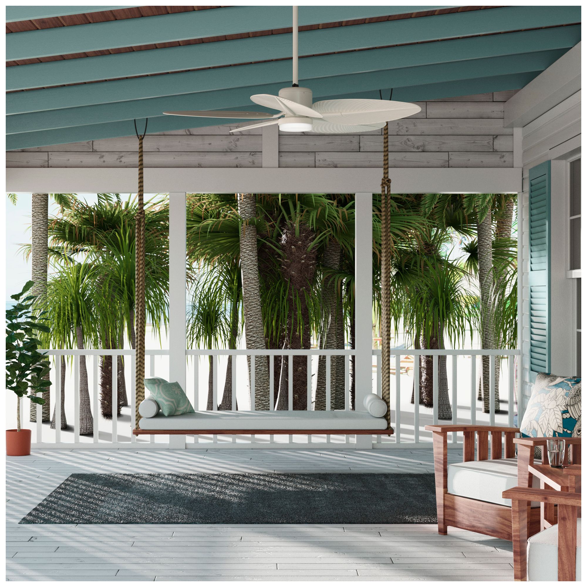 Casablanca 52 inch Coveview ENERGY STAR Cream Damp Rated Ceiling Fan