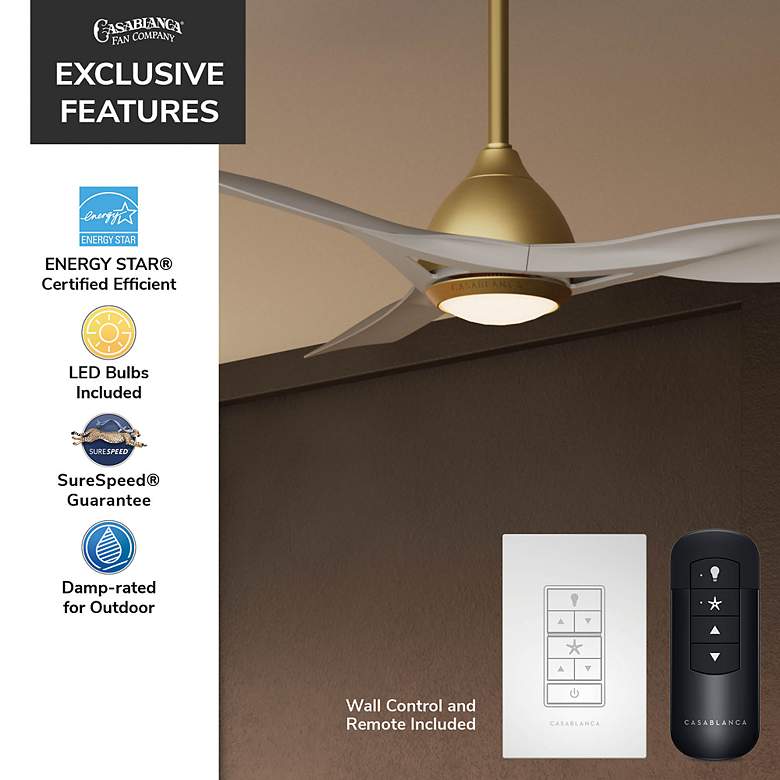 Image 7 Casablanca 54" Elise ENERGY STAR Outdoor Ceiling Fan w/Light, Wall Con more views
