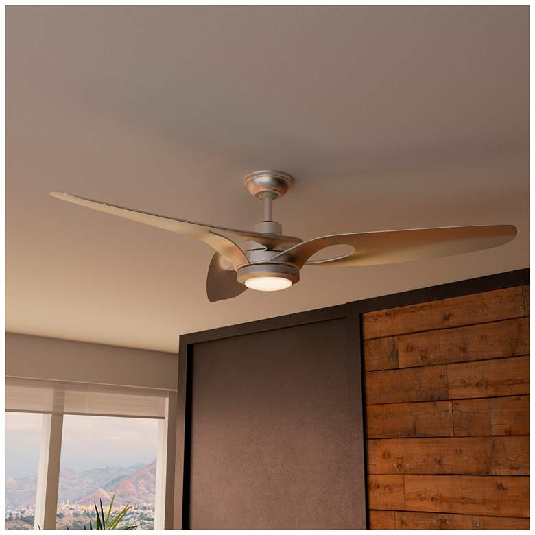 Image 1 Casablanca 60" Inez Brushed Nickel/Nickel Blades Outdoor Ceiling Fan