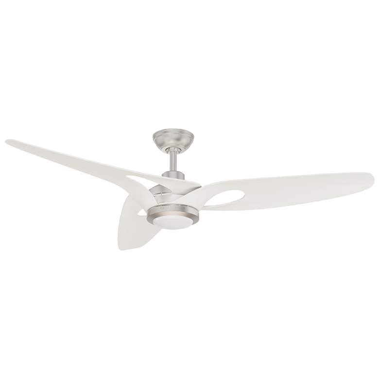 Image 2 Casablanca 60" Inez Gray w/White Blades Ceiling Fan, Light, Wall Contr