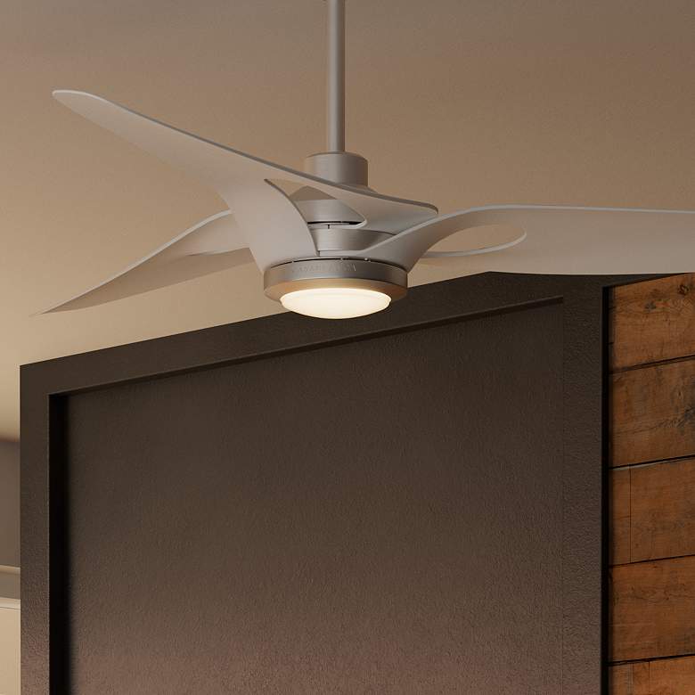 Image 1 Casablanca 60" Inez Gray w/White Blades Ceiling Fan, Light, Wall Contr