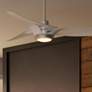 1_Casablanca 60" Inez Gray w/White Blades Ceiling Fan, Light, Wall Contr