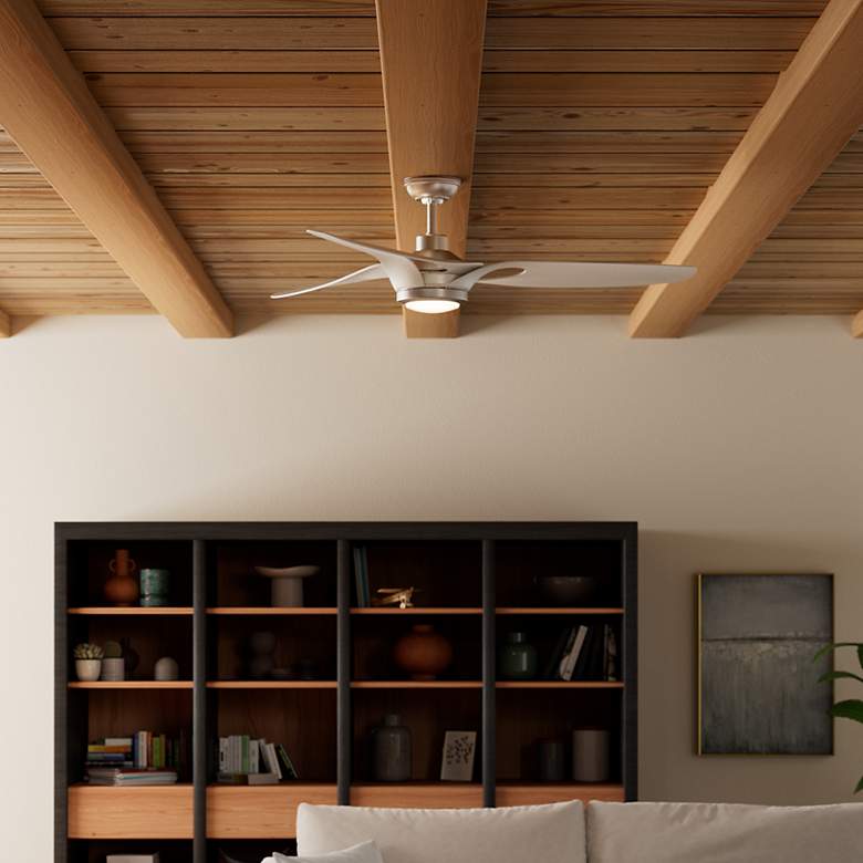 Image 5 Casablanca 60" Inez Gray w/White Blades Ceiling Fan, Light, Wall Contr more views
