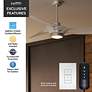 6_Casablanca 60" Inez Gray w/White Blades Ceiling Fan, Light, Wall Contr more views