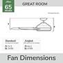 7_Casablanca 60" Inez Gray w/White Blades Ceiling Fan, Light, Wall Contr more views