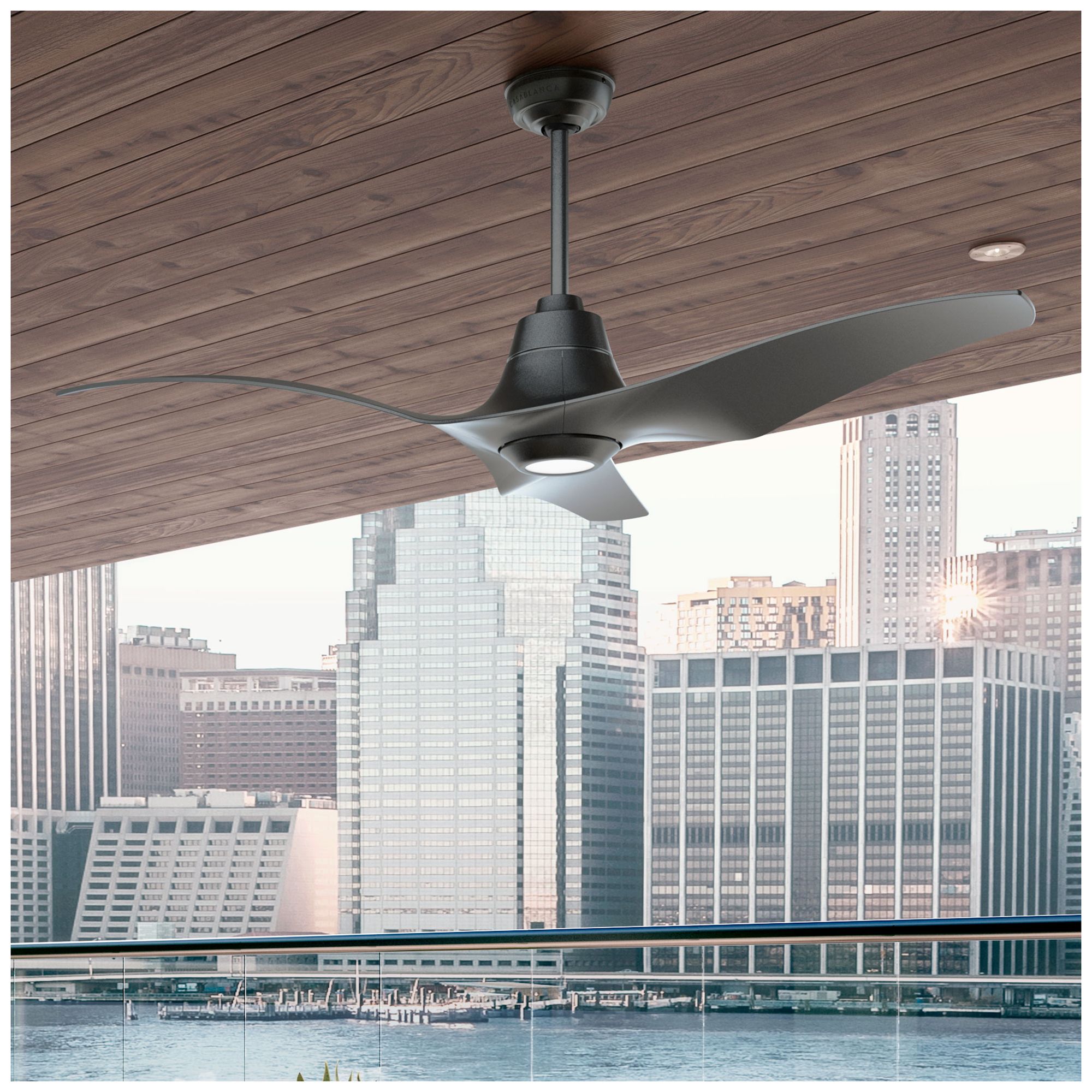 Thumbnail3 of Casablanca 60 inch Stingray ENERGY STAR Granite Damp Rated Ceiling Fan more views