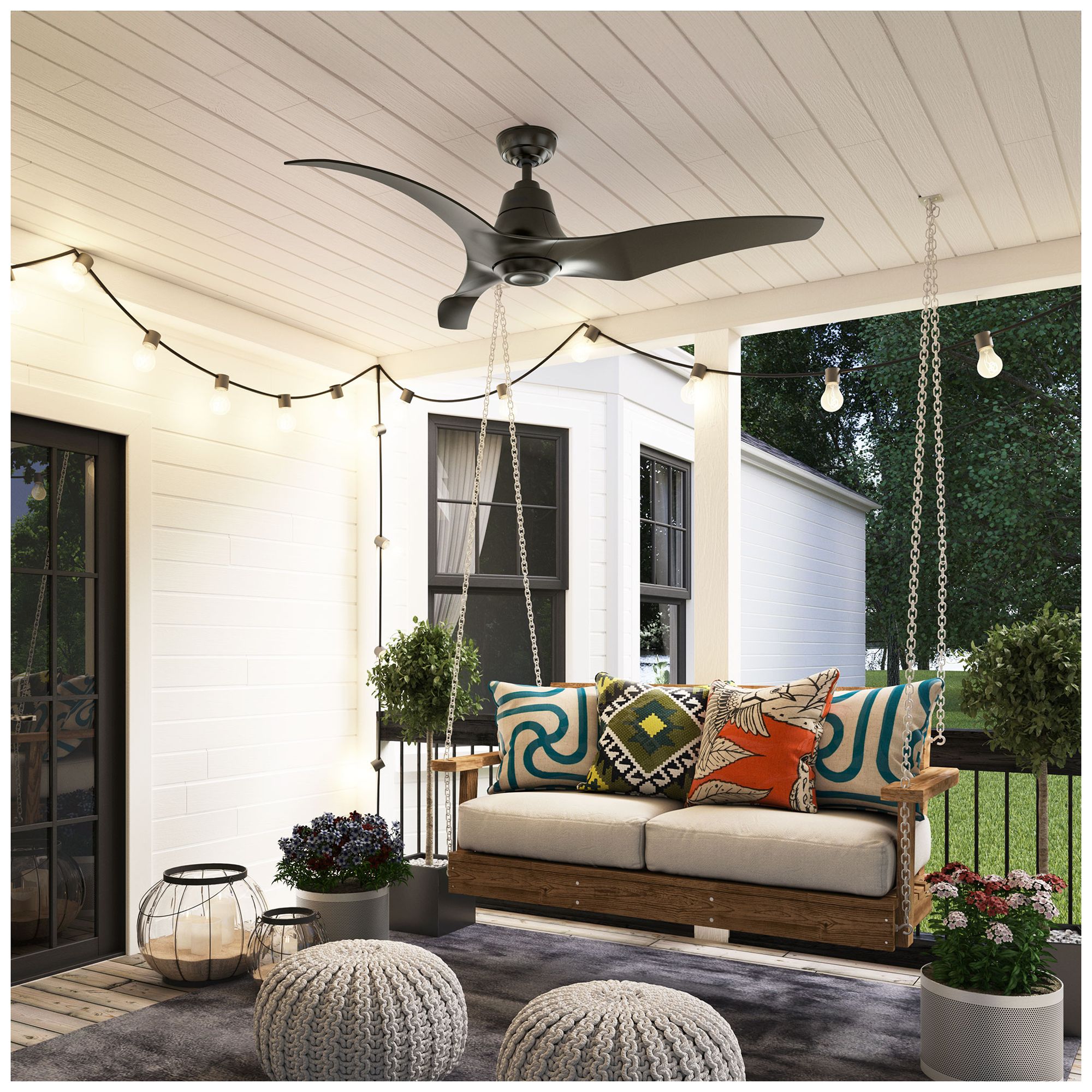 Casablanca 60 inch Stingray ENERGY STAR Granite Damp Rated Ceiling Fan