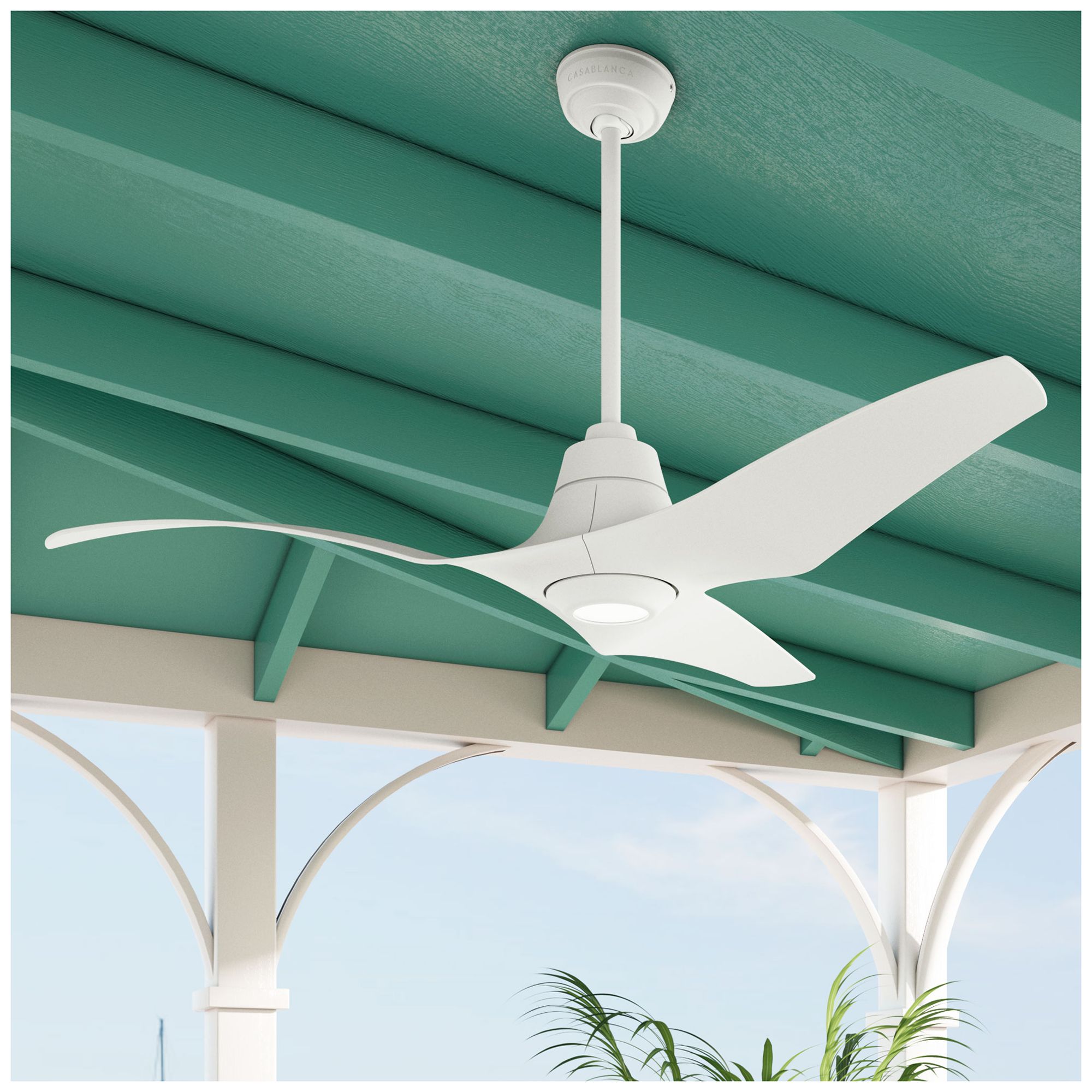 Image 3 Casablanca 60 inch Stingray ENERGY STAR Matte White Damp Rated Ceiling Fan more views