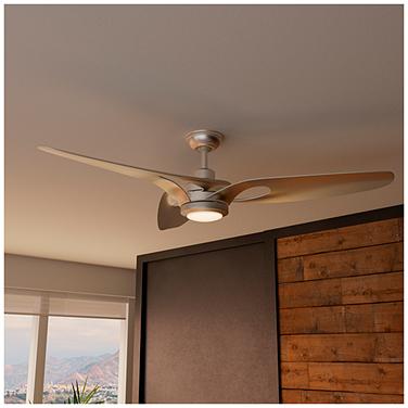Casablanca 60" Inez Brushed Nickel/Nickel Blades Outdoor Ceiling Fan