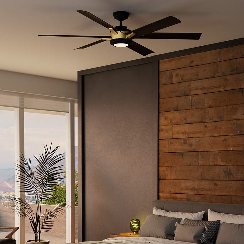 Image 6 Casablanca 65" Melia Energy Star Black/Brass LED Ceiling Fan more views