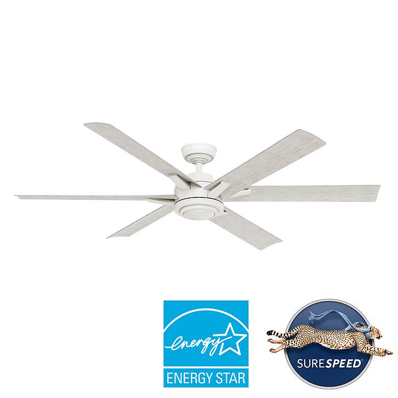Image 3 Casablanca 65" Melia ENERGY STAR White Ceiling Fan w/Light, Wall Contr more views