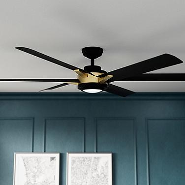 Casablanca 65" Melia Energy Star Black/Brass LED Ceiling Fan