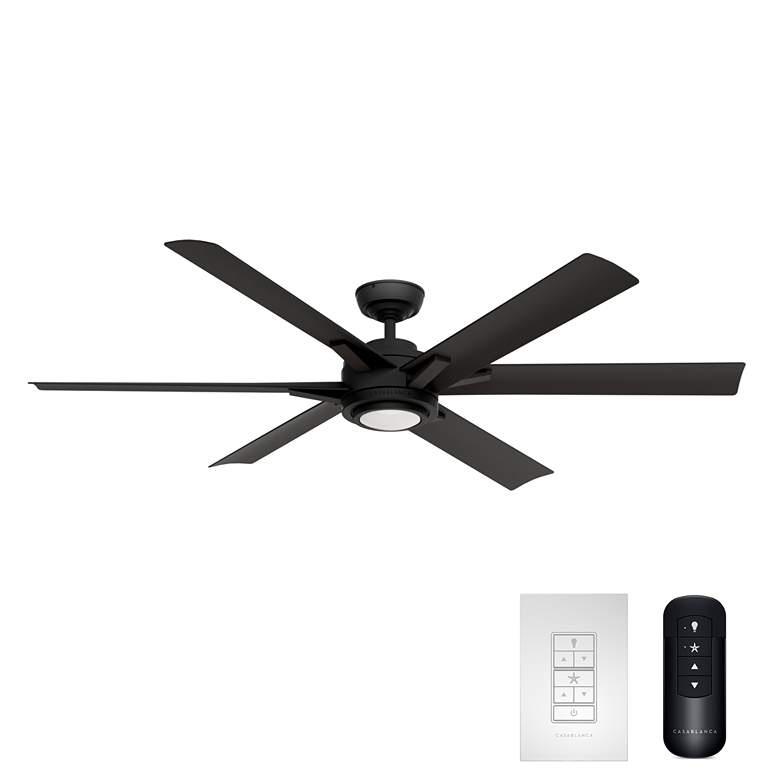 Image 3 Casablanca 65" Melia ENERGY STAR Black Ceiling Fan w/Light, Wall Control more views