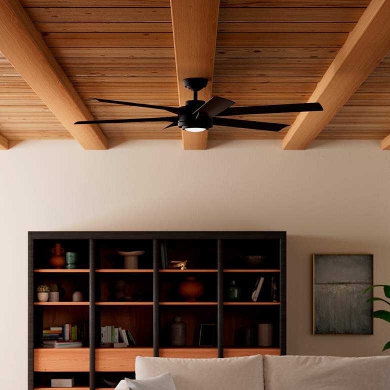 Image 4 Casablanca 65" Melia ENERGY STAR Black Ceiling Fan w/Light, Wall Control more views