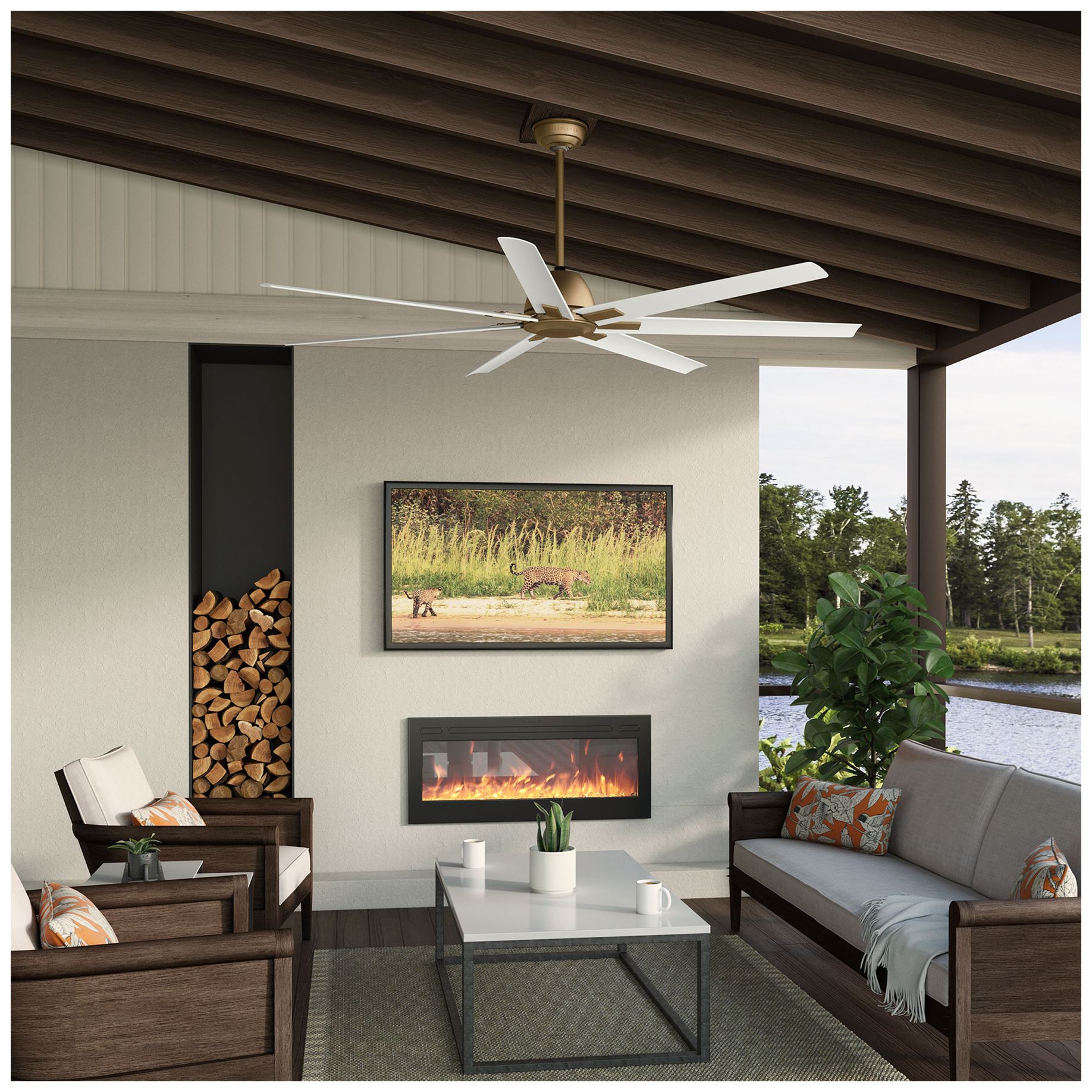 Image 5 Casablanca 72" Bayhaven Alturas Gold Damp Rated Fan more views