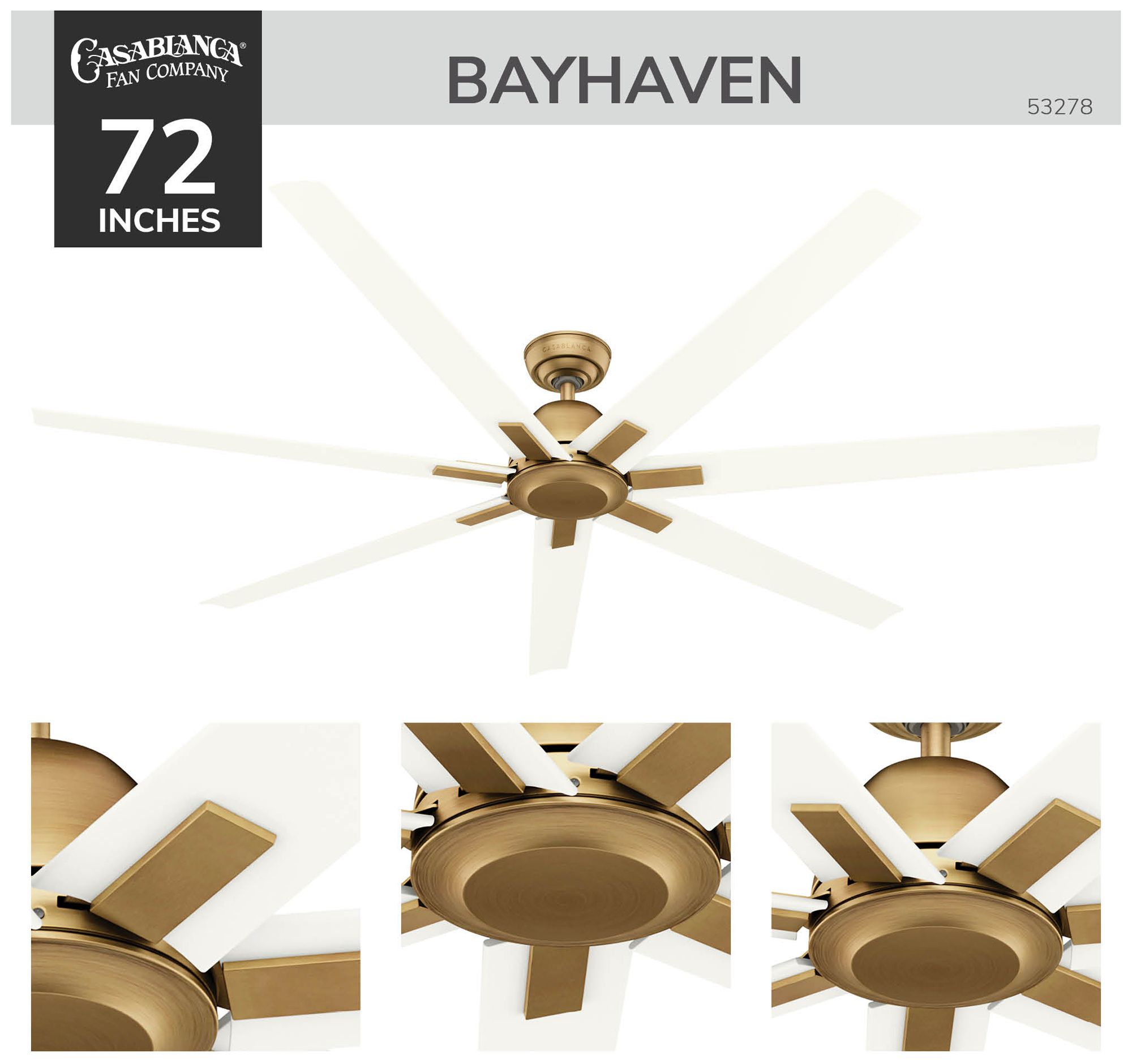 Image 6 Casablanca 72" Bayhaven Alturas Gold Damp Rated Fan more views