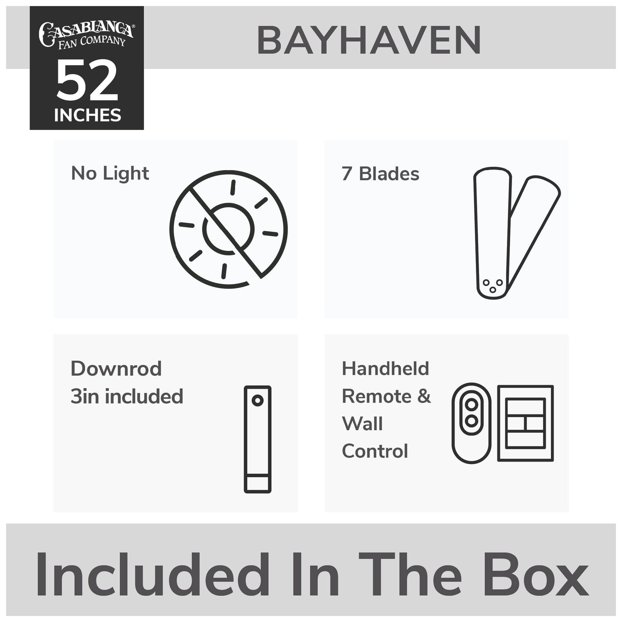 Casablanca 72" Bayhaven Alturas Gold Damp Rated Fan