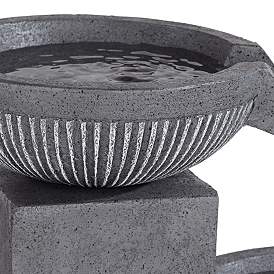 Image4 of Casava 33" High Gray Stone 4-Bowl Outdoor LED Floor Fountain more views