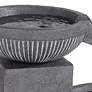 Watch A Video About the Casava Gray Stone 4 Bowl Outdoor LED Floor Fountain