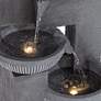 Watch A Video About the Casava Gray Stone 4 Bowl Outdoor LED Floor Fountain