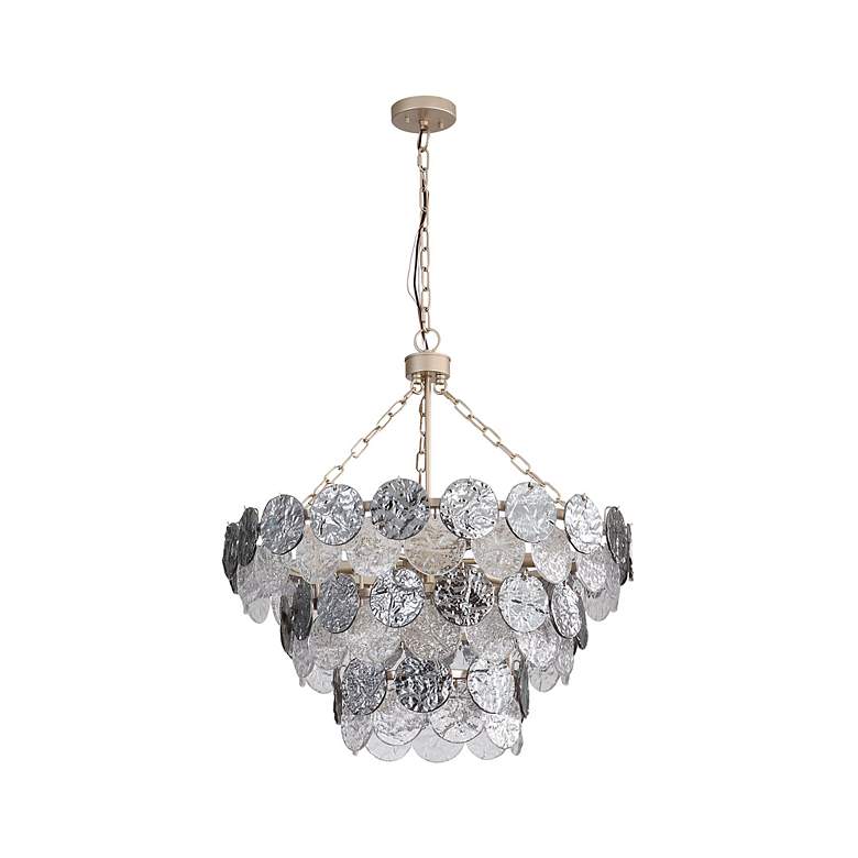 Image 3 Cascada 3 Tier - 11 Light Pendant in Silver with Smoke Plated Glass Shade more views