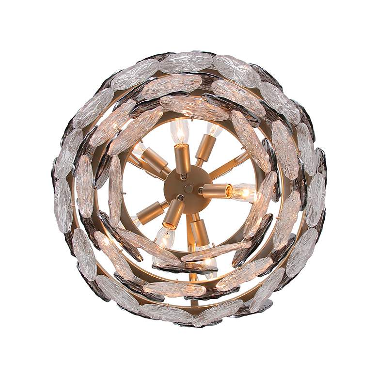 Image 5 Cascada 3 Tier -8 Light Pendant in Aegean Silver w Smoke Plated Glass Shade more views