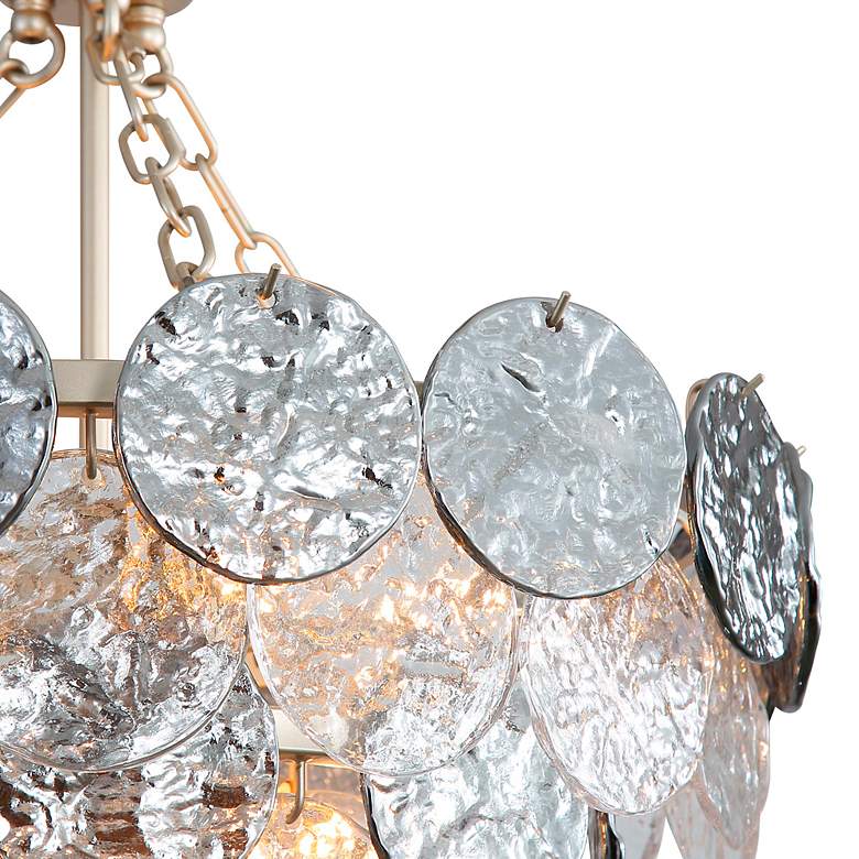 Image 6 Cascada 3 Tier -8 Light Pendant in Aegean Silver w Smoke Plated Glass Shade more views