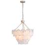 1_Cascada 3 Tier - 8 Light Pendant in Silver with Cirrus Cloud Glass Shade