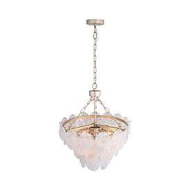 Image5 of Cascada 3 Tier - 8 Light Pendant in Silver with Cirrus Cloud Glass Shade more views