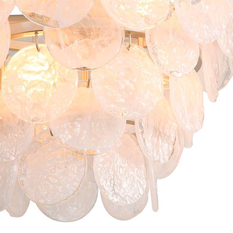 Image 6 Cascada 3 Tier - 8 Light Pendant in Silver with Cirrus Cloud Glass Shade more views