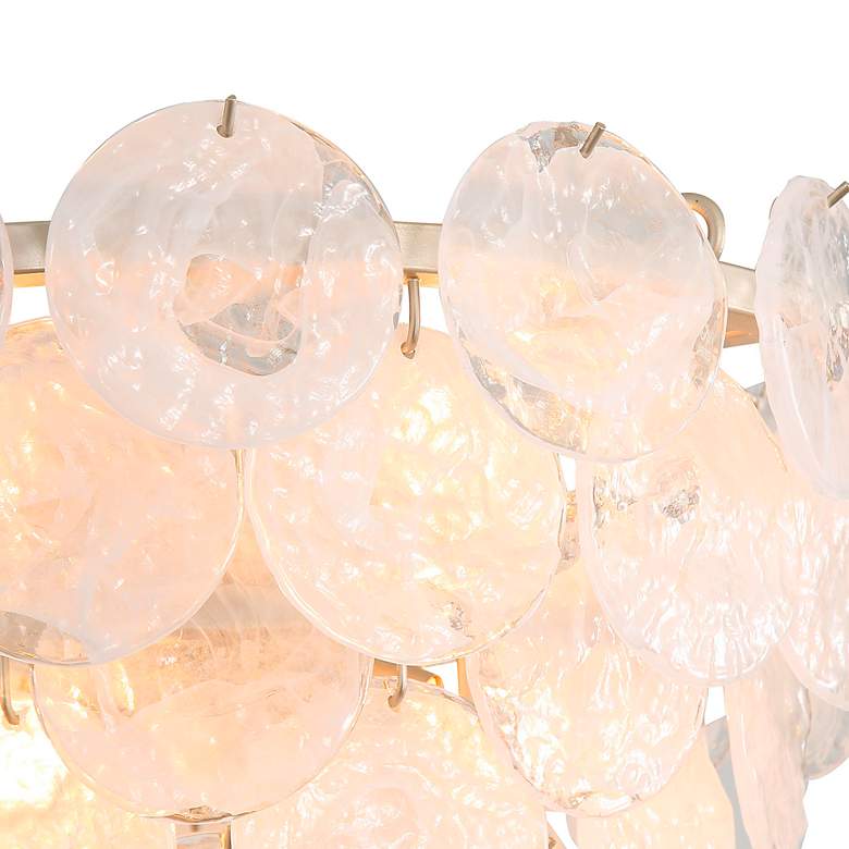 Image 7 Cascada 3 Tier - 8 Light Pendant in Silver with Cirrus Cloud Glass Shade more views
