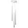 Cascade 12"W Nickel w/ Frosted Glass LED Multi Light Pendant