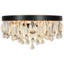 1_Cascade 13" Wide 3-Light Black Flush Mount