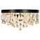 Cascade 13" Wide 3-Light Black Flush Mount