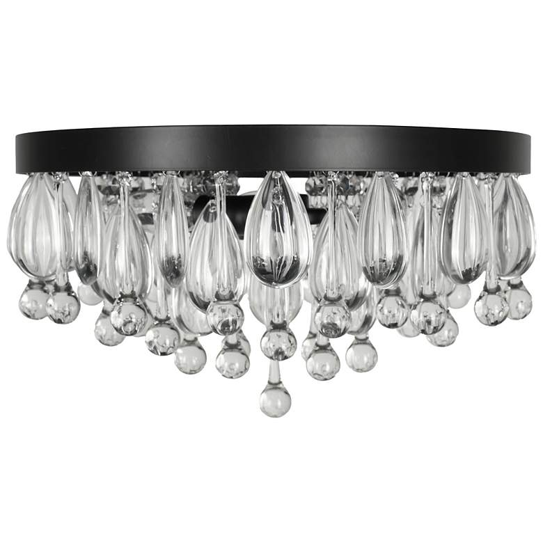 Image 2 Cascade 13" Wide 3-Light Black Flush Mount more views