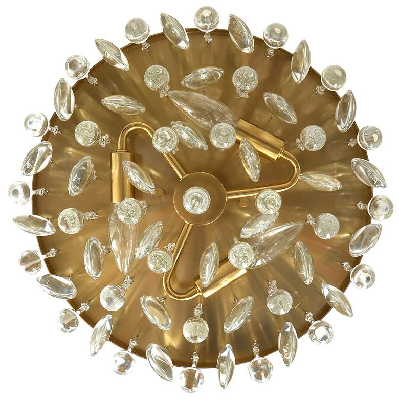 Image 4 Cascade 13" Wide 3-Light Brushed Gold Flush Mount more views